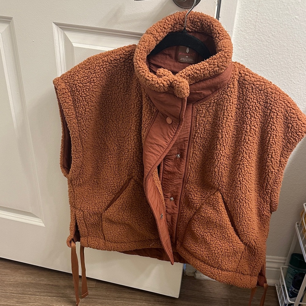 Free People brown Sherpa Vest